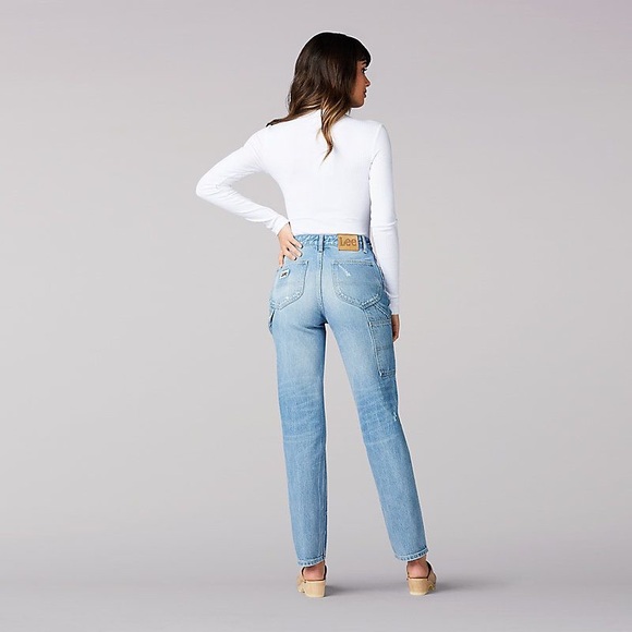 Lee High Waist Dungaree Ankle Jeans - Picture 1 of 7